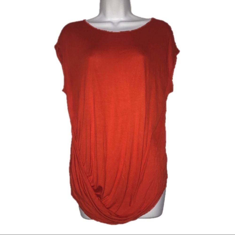 Rachel Rachel Roy Drape Front 0range Women Sleeveless Top S*